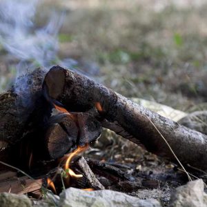 Hébergement insolite en Centre : un feu de camp crépitant au milieu de la nature.