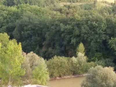 Hébergement insolite en Nouvelle-Aquitaine avec piscine et vue sur la nature verdoyante.