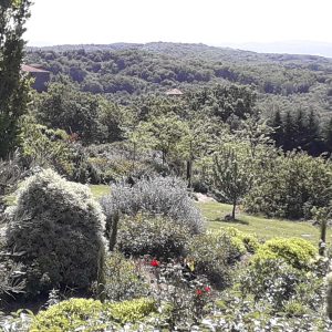 Hébergement insolite en pleine nature, avec vue panoramique sur les collines verdoyantes.