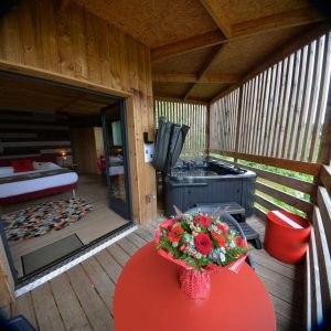 Hébergement insolite en Bourgogne avec jacuzzi et vue sur la nature.
