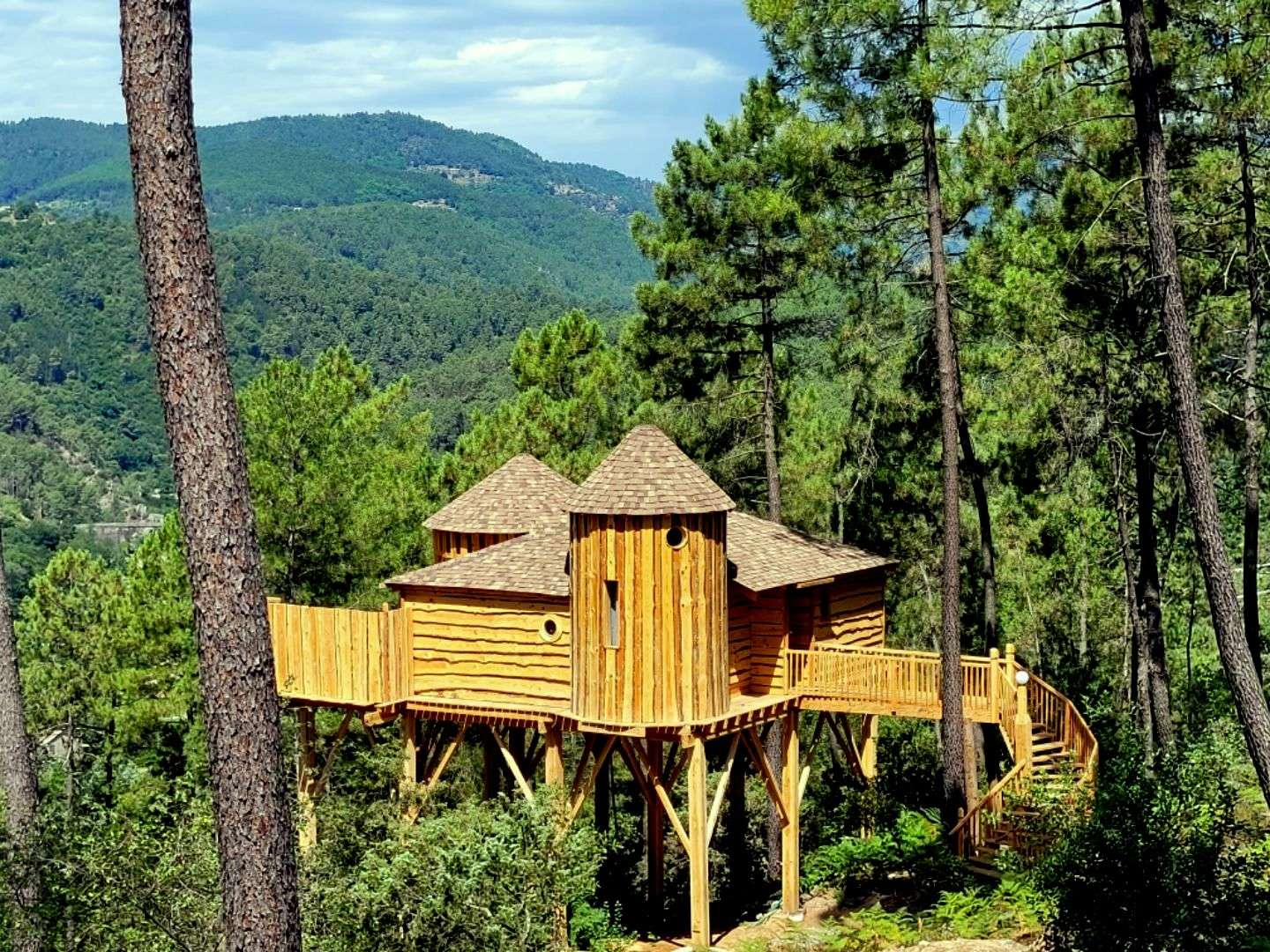 Cabane & Spa Cassiopée : Cabane sur pilotis en Auvergne-Rhône