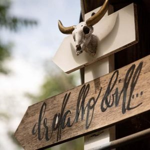 Hébergement insolite en Champagne-Ardenne, avec une décoration rustique et un crâne de taureau.