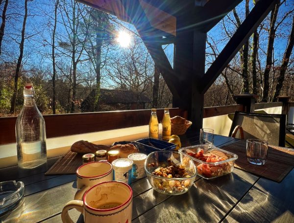Brunch lever de soleil domaine de la male cabane chalet avec spa