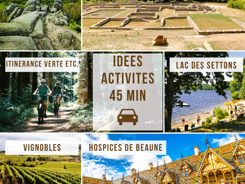 Hébergement en pleine nature avec vues sur les vignes et activités de plein air.