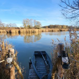 Vue étang cabane perdue