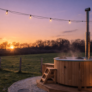 Bain nordique au coucher du soleil